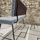 Banc, banquette vintage en tissu et métal style Knoll