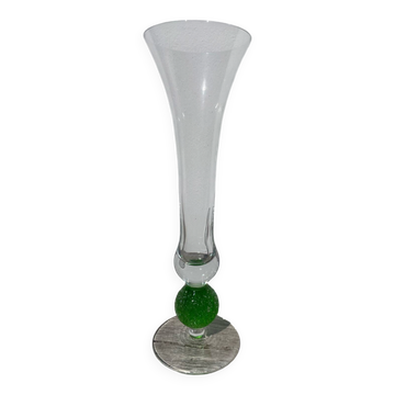 Green Murano glass vase