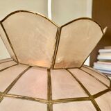 Suspension in pink mother-of-pearl and brass