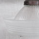 Glass and brass holophane antique pendant light
