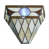 Wall lamp, glass paste, Tiffany Art Deco style, v shape, 80s work