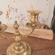 2-light brass chandelier