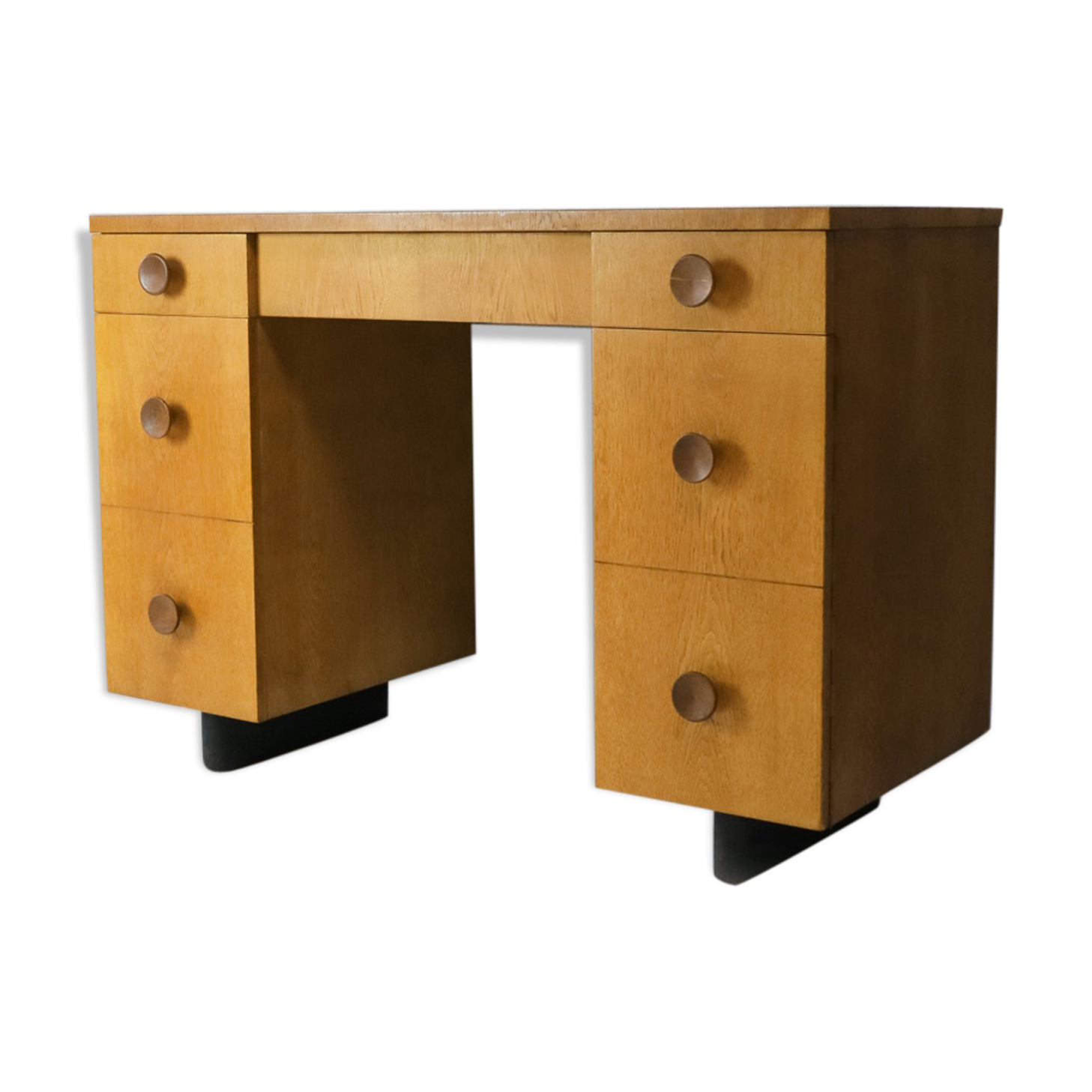 1930’s Art Deco Czech teak desk