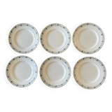 6 assiettes plates anciennes en faïence de Saint-Amand (Nord)