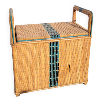 Vintage rattan toy box 1960