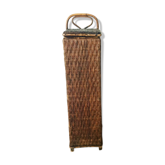 Vintage wicker and rattan bread bin
