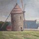 Tableau en bois - Marine au moulin