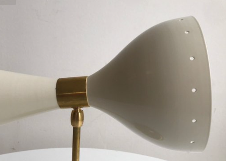 Pair italian wall lightstyle years 50's white ivory