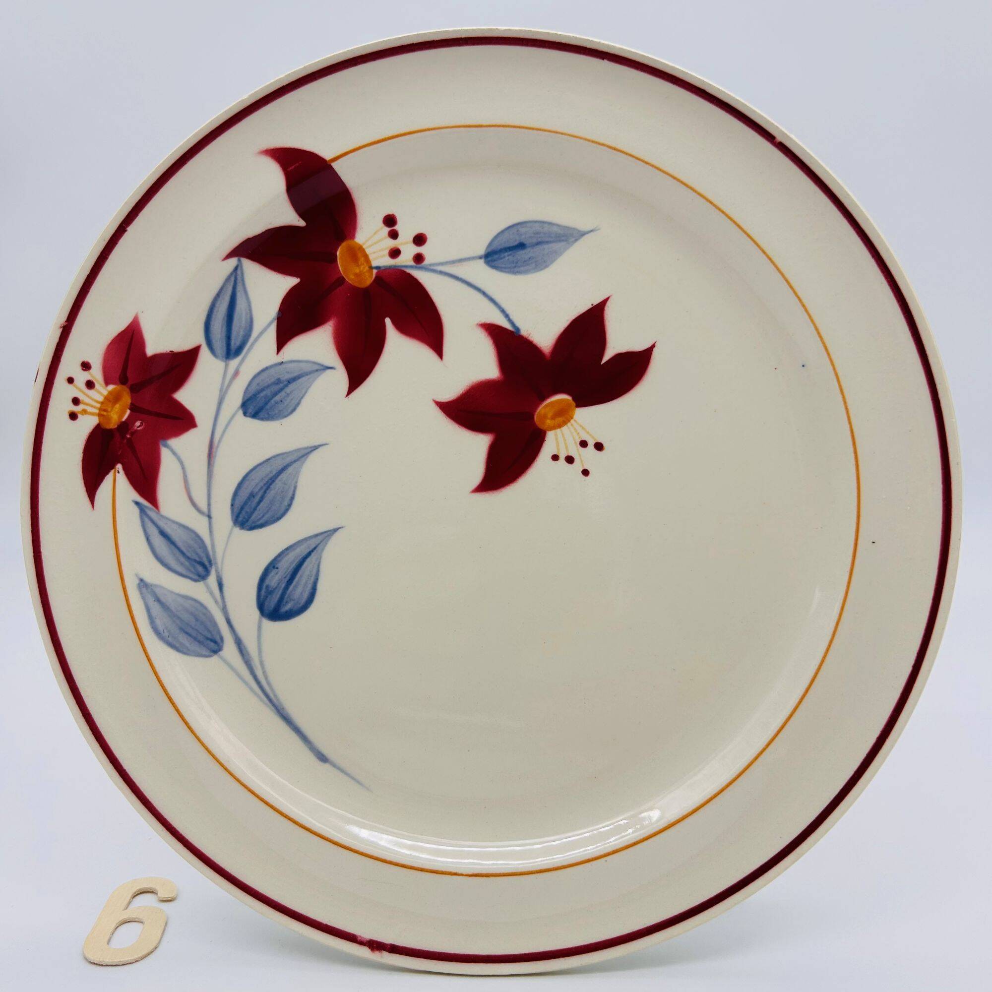 6 flat plates. Moulin des Loups. Model Sylvie.