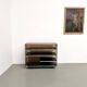 Hi-Fi furniture in smoked plexiglass and aluminium, Eric Maville