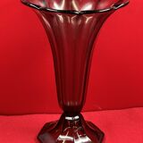 Grand vase cornet ferre fumé - superbe de couleur et d'état  30 cm "1970