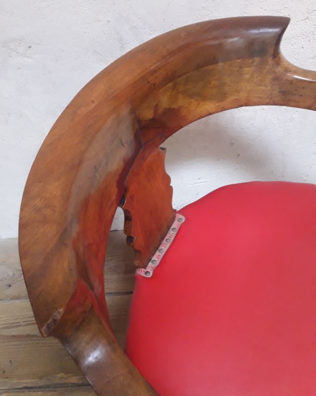 19th century solid walnut office chair