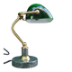 Lampe de banquier socle en marbre vert