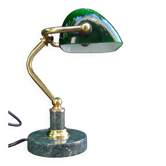 Banker's lamp with a green marble base