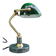 Lampe de banquier socle en marbre vert
