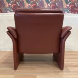 Pair of "Erpo" designer leather armchairs