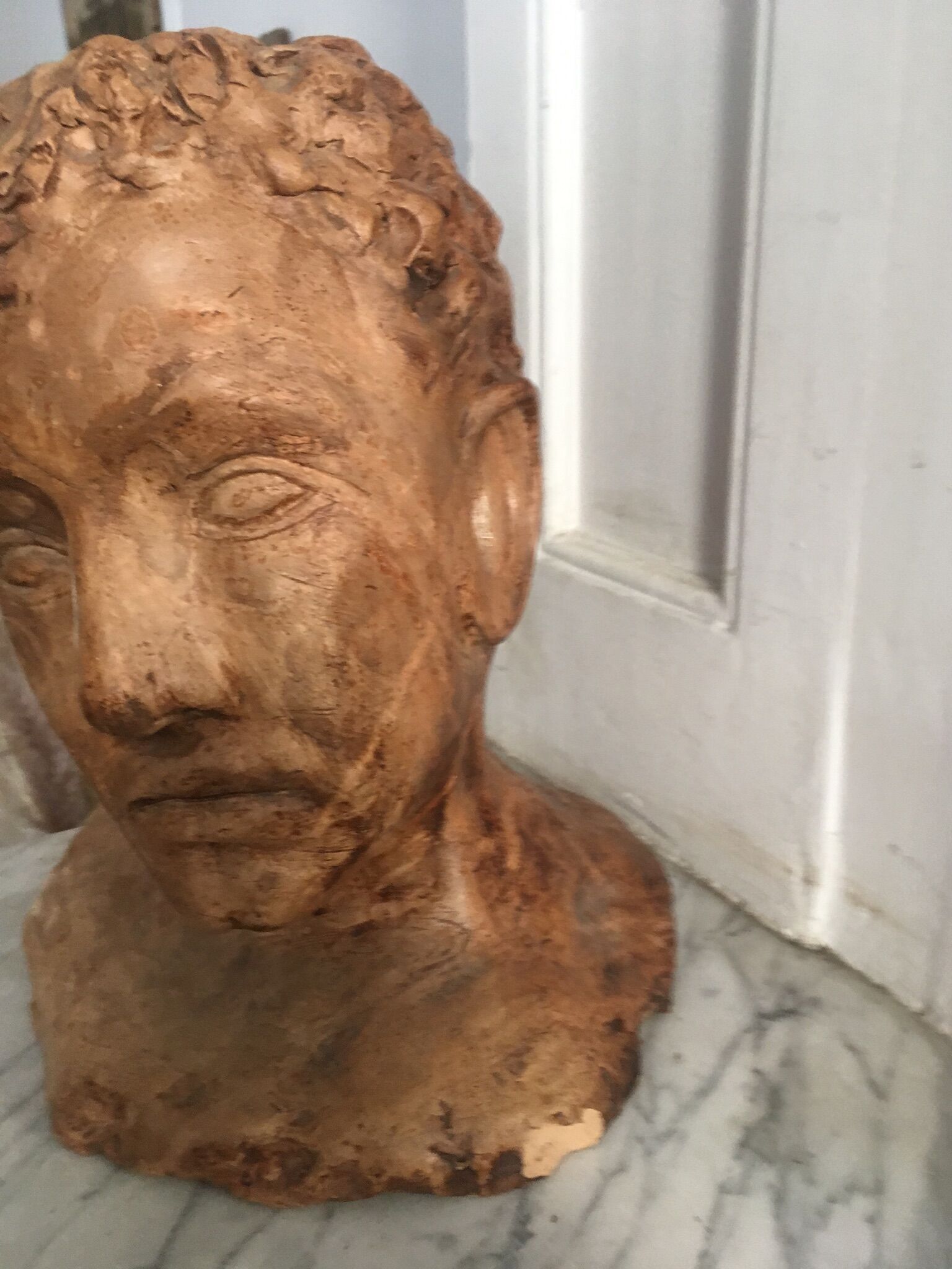 Vintage sculpted head to pose