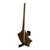 Large brutalist wrought iron chandelier, 1970s