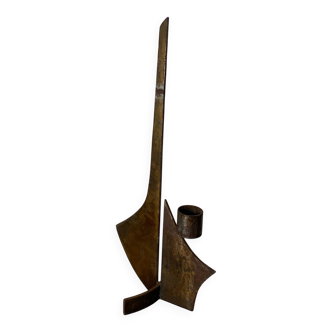 Chandelier brutaliste en fer forgé, années 70