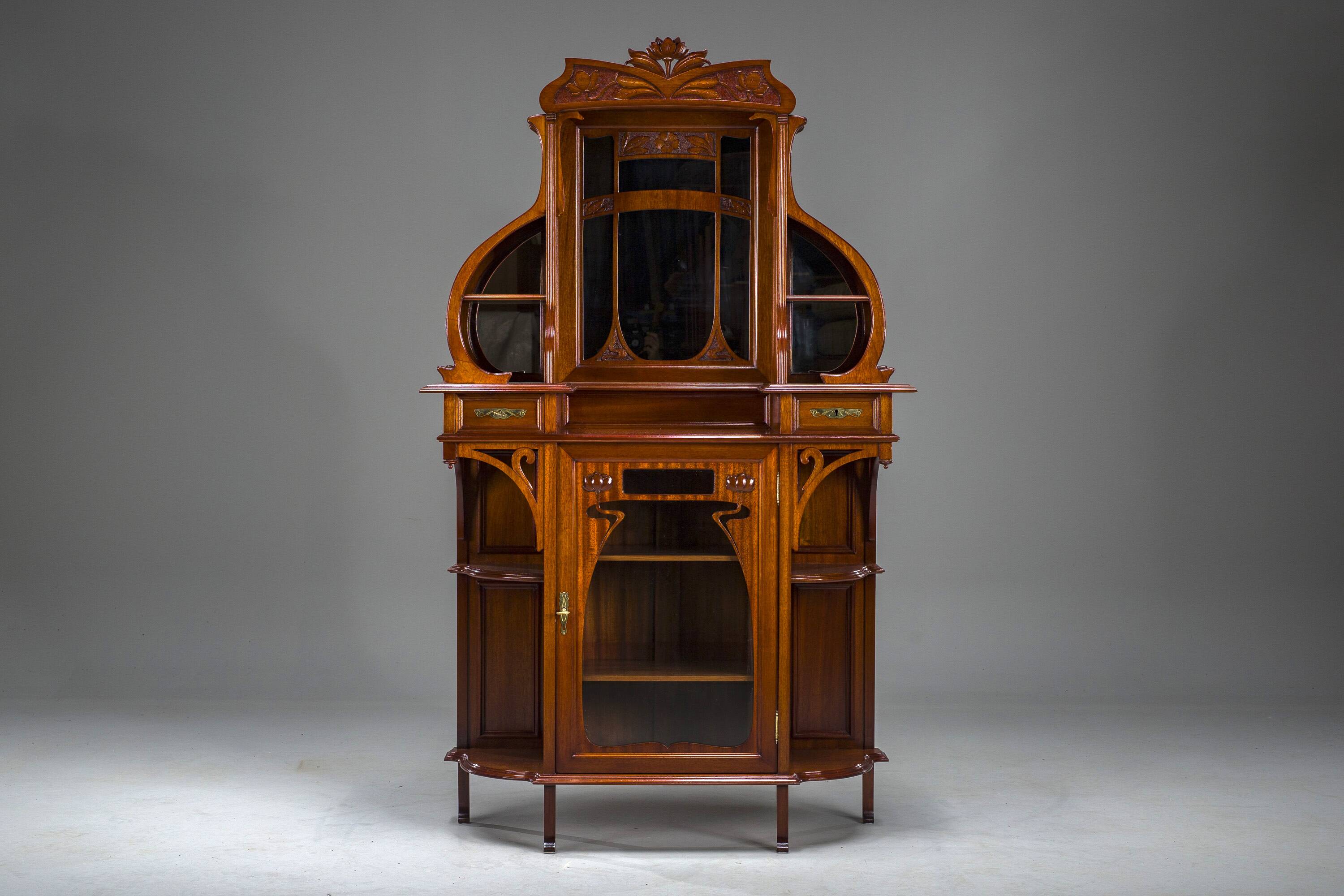 Art Nouveau Cabinet with Mirror, 1890s