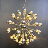 Vintage chrome sputnik chandelier, 1960s