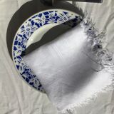 7 square towels, bordered damask cotton