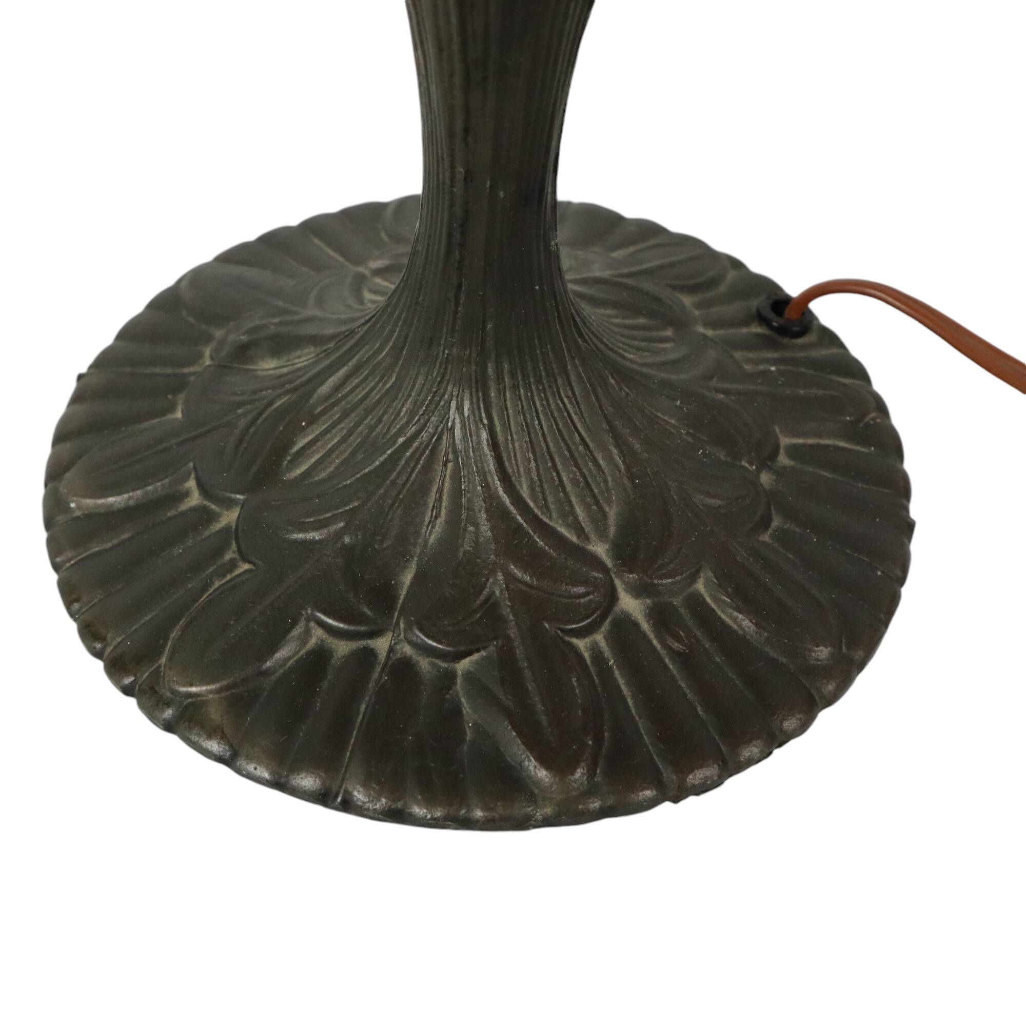 Art Deco Tiffany Style Table Lamp with Organic Base from the 1970s