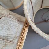 Set of 5 clip lampshades made from pig bladder.