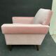 Fauteuil vintage velour  rose