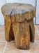 Brutalist mushroom stool, solid treated wood, indoor/outdoor H.34