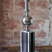 Large floor lamp from Maison Barbier, chrome Bauhaus design lamp.