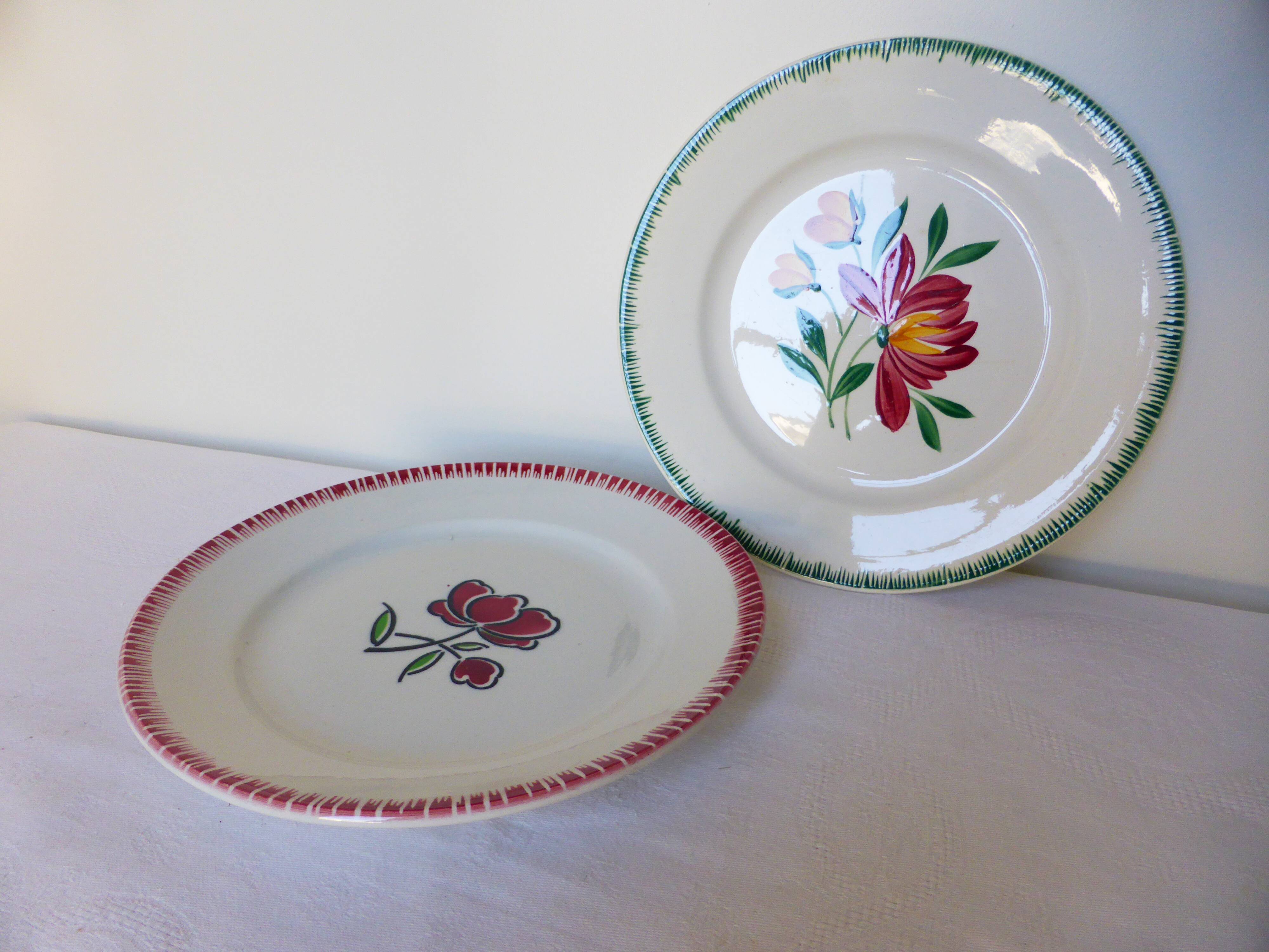 2 flat plates in pell mixes Digoin Sarreguemines and Badonviller 2107118