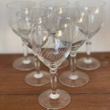 4 crystal wine glasses with stems