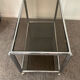 Vintage coffee table 70s chrome and smoked glass
