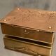 German compartmentalized stamp box early twentieth GHG Gesch holly leaf