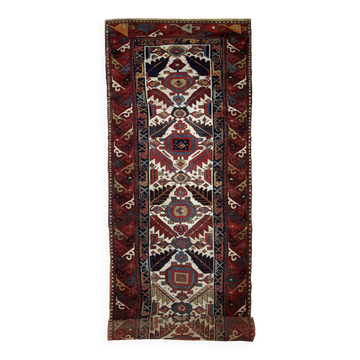 Handmade antique collectible Northwest Persian runner 4' x 14.3' (122cm x 436cm) 1840s - 1B658