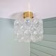 Brass and textured transparent glass ceiling light, Limburg, 1970