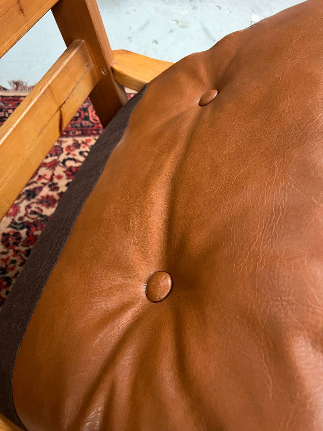 Pine armchair from the 1970s chalet