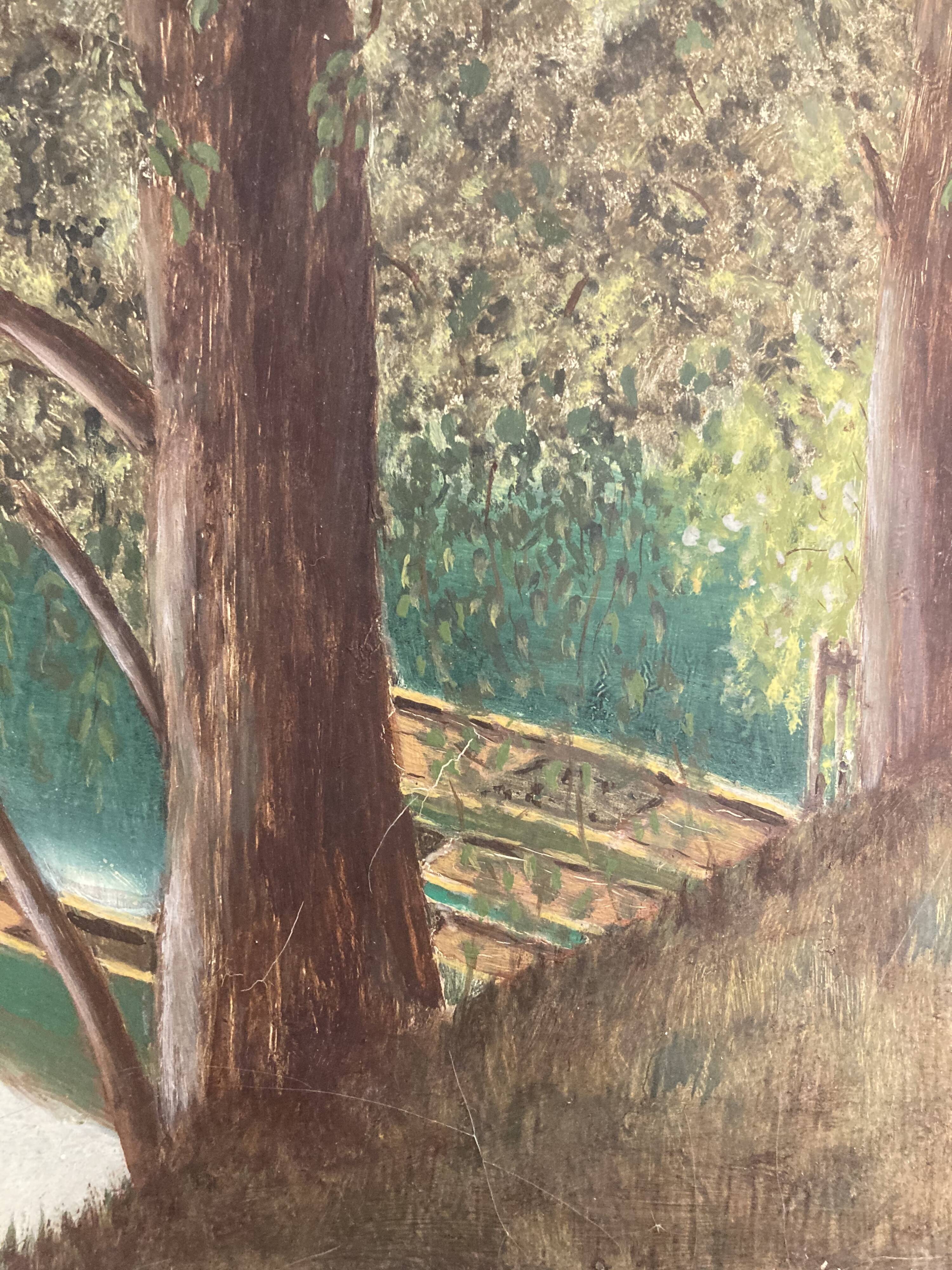 Landscape in oil on canvas signed