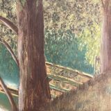Landscape in oil on canvas signed