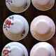 6 mismatched pink deep plates Digoin Badonviller Art Deco