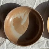 11 assiettes creuses artisanales vintage en grès mat