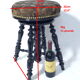 Old adjustable piano stool Napoleon III style with black & gold fabric