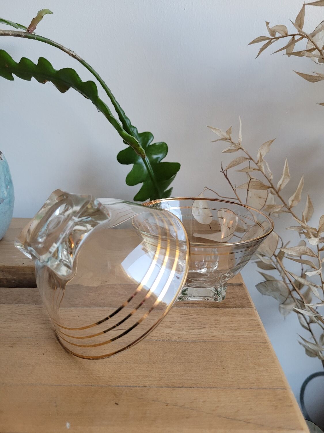 Lot two verrines gilded edges