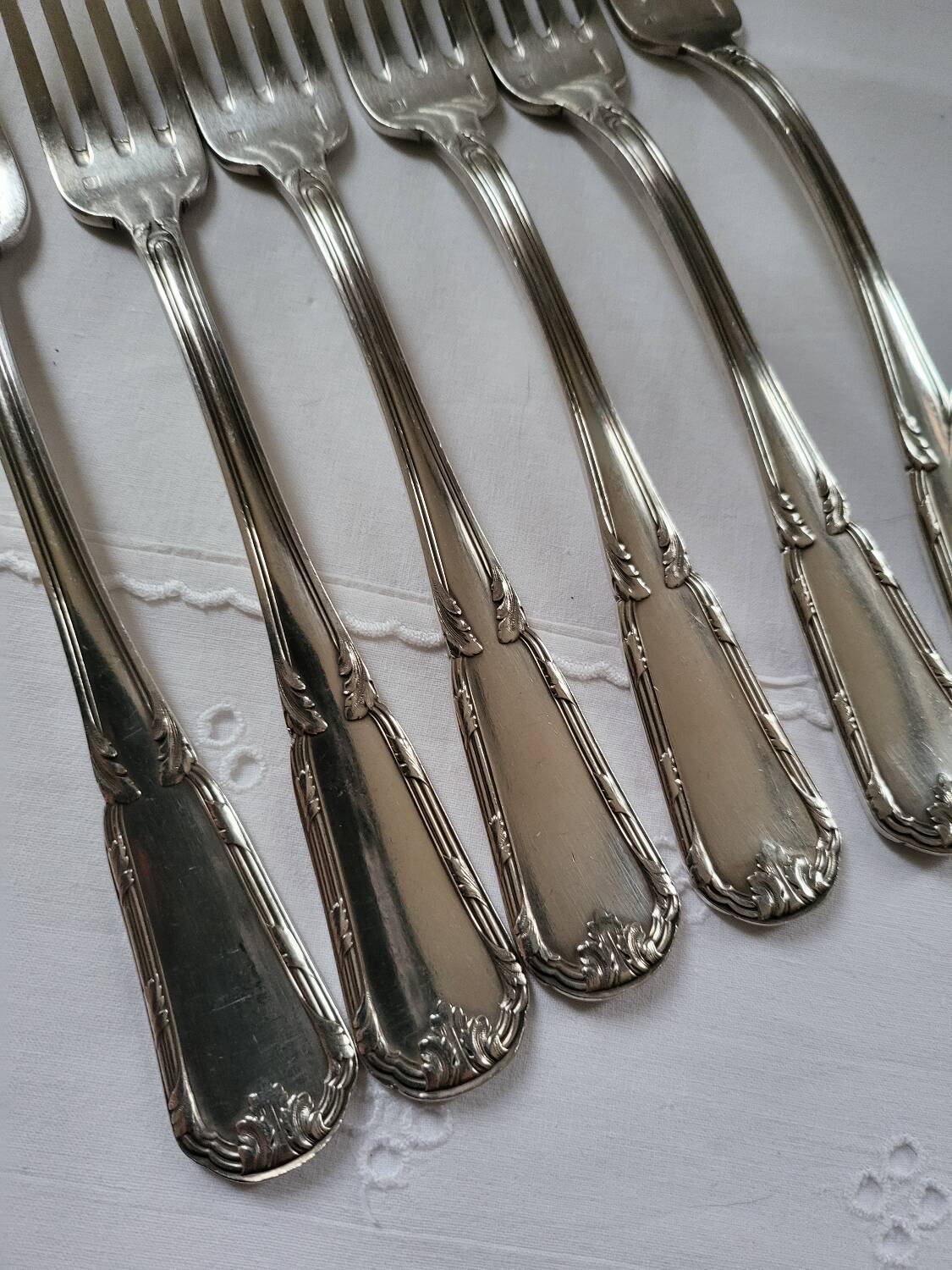 6 Boulenger Silver Metal Table Forks