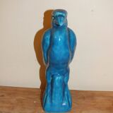 Bird, cracked blue raptor in ceramic