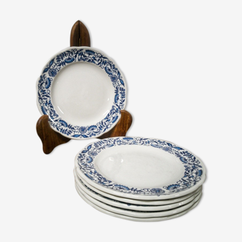 6 Pyroblan porcelain dessert plates