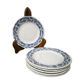 6 assiettes à dessert en porcelaine Pyroblan