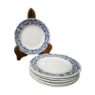 6 Pyroblan porcelain dessert plates
