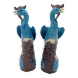 Pair of Chinese "phoenix" fine porcelain, 20th century.